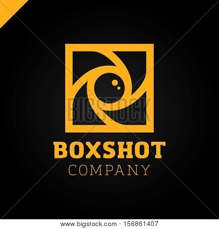 Color Square Camera Shutter Logo. Box Photo Camera Logotype