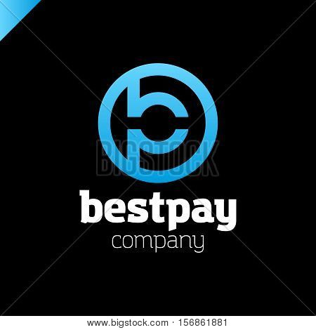 Bp, Pb Letter Rounded Letter Logo In Circle