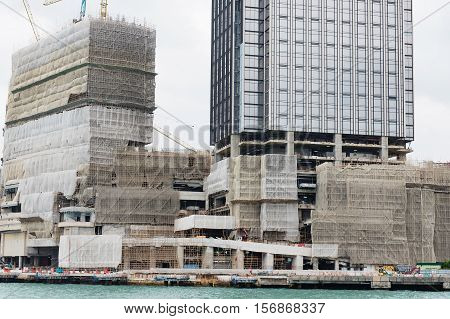 Hong Kong - October 17, 2016: Hong Kong building is being rebuilt