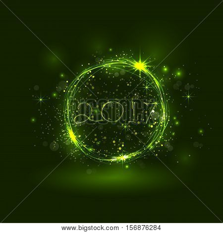Happy new year 2017 holiday greeting card background.Vector illustration