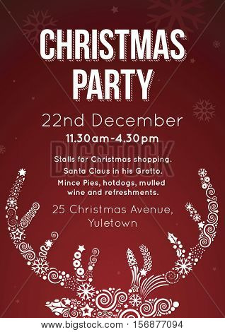 Christmas Party Invitation Flyer Vector Illustration Poster