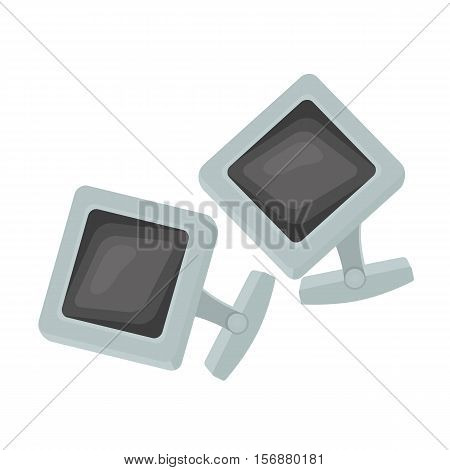 Cufflinks icon in cartoon style isolated on white background. Jewelry and accessories symbol vector illustration.