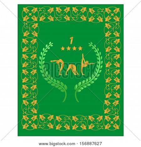 Greeting card with vector sport silhouettes of people
