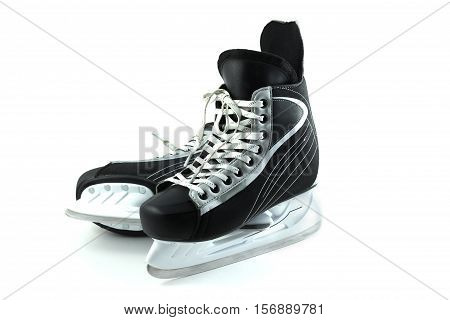 Men's hockey skates on a white background