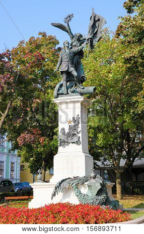 1849 Hungarian Declaration Of Independence Monument in the center of Budapest Hungary