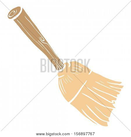 broom cartoon illustration isolated on white