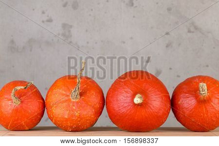 Orange decorative pumpkins to decorate the interior.