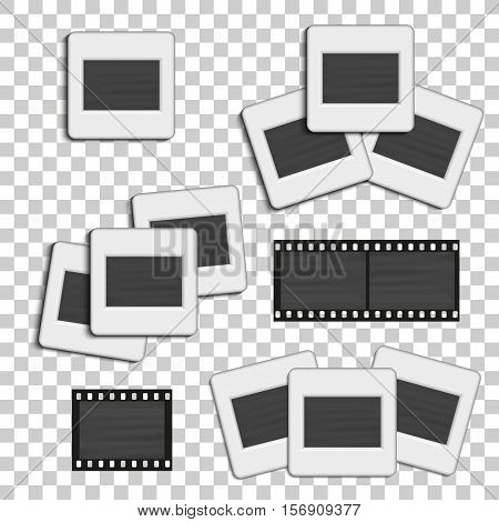 Realistic photographic slide. Retro design for photo presentation. Vector illustration