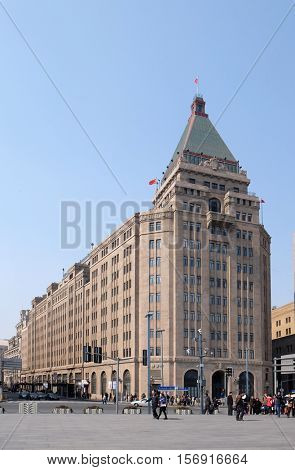 SHANGHAI - FEBRUARY 29: No.20 of the Bund North Building of Peace Hotel in Shanghai, China, February 29, 2016.