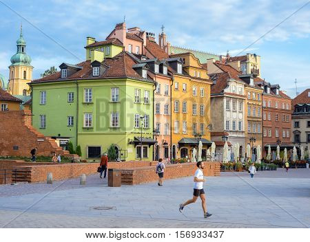 General View Of Castle Square (plac Zamkowy) In Warsaw Poland