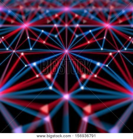 abstract modern futuristic blue and red lines background with scattered white dots 3d rendering