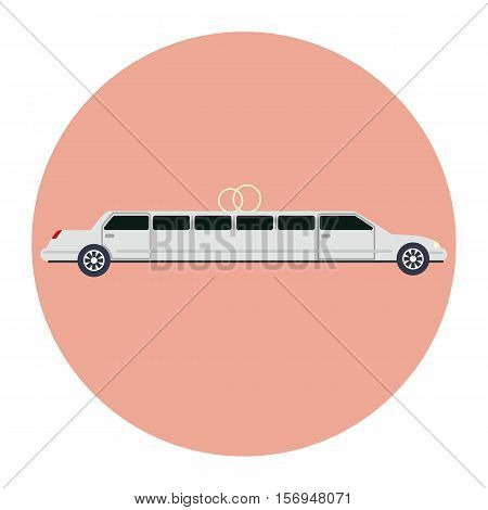Limousine icon as a coach flat design. Vector illustration.