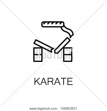 Karate flat icon. Single high quality outline symbol of sport for web design or mobile app. Thin line signs of karate for design logo, visit card, etc. Outline pictogram of karate