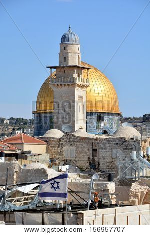 JERUSALEM ISRAEL 23 10 16: Temple Mount known as the the Noble Sanctuary of Jerusalem located in the Old City of Jerusalem, is one of the most important religious sites in the world.