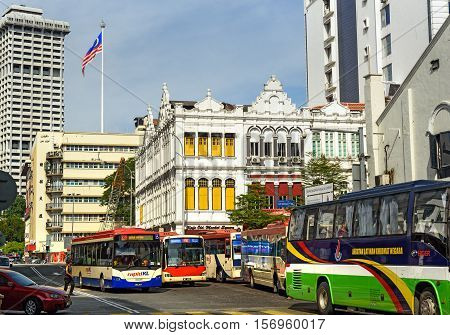 Street Traffic On Lebuh Pasar Besar, Kuala Lumpur