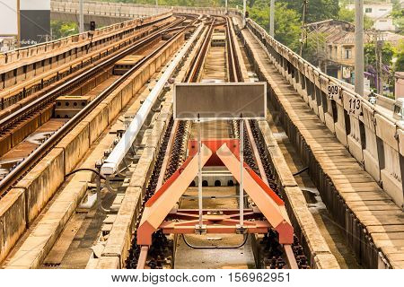 Rail Yard, Tracks And Endstation.