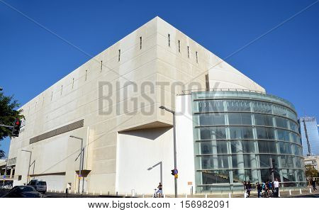 TEL AVIV ISRAEL 06 11 16: Habima Theatre is the national theatre of Israel and one of the first Hebrew language theatres. It is located in Habima Square in the center of Tel Aviv.
