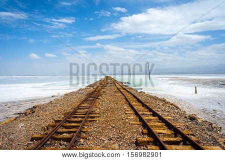 Old Railway At Chaqia (chakayan) Salt Lake, Qinghai, China
