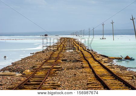 Old Railway At Chaqia (chakayan) Salt Lake, Qinghai, China