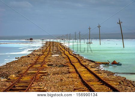 Old Railway At Chaqia (chakayan) Salt Lake, Qinghai, China