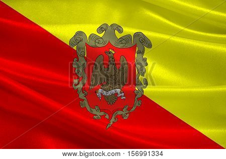 Flag of Palermo is a city in Insular Italy the capital of both the autonomous region of Sicily and the Metropolitan City of Palermo. 3d illustration