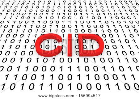 CID in the form of binary code, 3D illustration