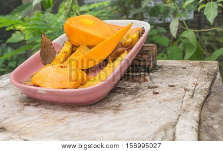 Butterfly Feeding On Citrus Fruit Dish .