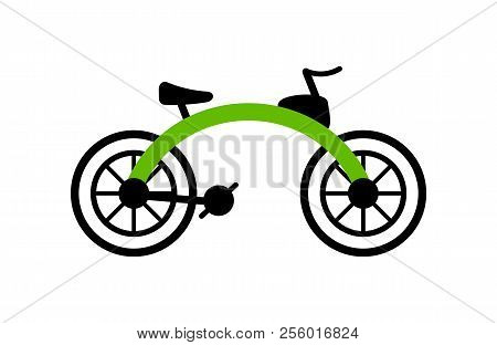 Electric Bicycle Concept Design Isolated On White. Special Picycle Bike Icon. Eco Transport