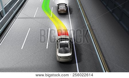 Modern Concept Of A Safe Car Collision Monitoring System 3d Render Image