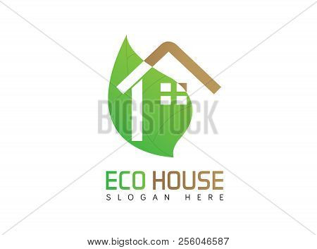 Eco House Logo - White Background Illustartion Design