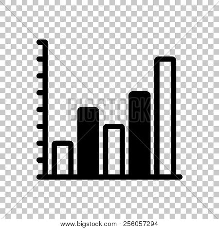 Finance Grapgic, Grow. On Transparent Background. Black Object