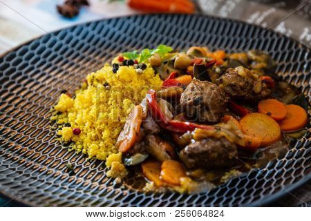 Moroccan beef kefta meatballs meatball and semolina