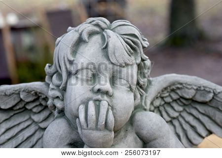 Grave Statue In The Winter Day,doorn, Netherlands