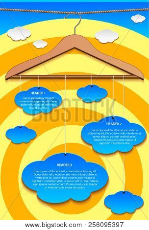 Colorful Advertising Banner Template Forclothing Store. Blue Anstract Blot As A Text Information Are