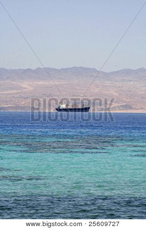 fragtskib på det Røde Hav, sinai, Egypten