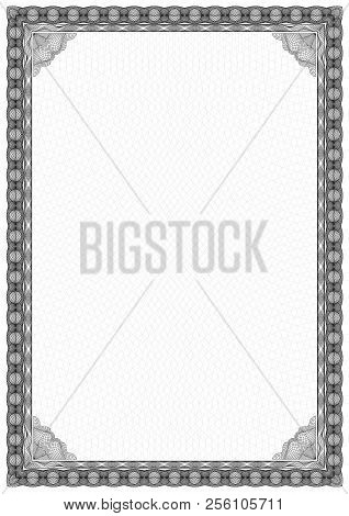 Simple Black And White Certificate Frame Border. Tangier Design.
