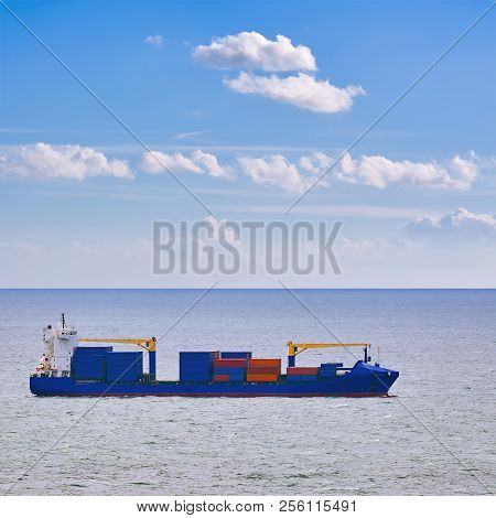 Container Ship In The Black Sea, Bulgaria