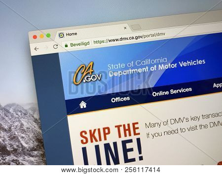 Amsterdam, The Netherlands - September 1, 2018: Website Of The California Department Of Motor Vehicl