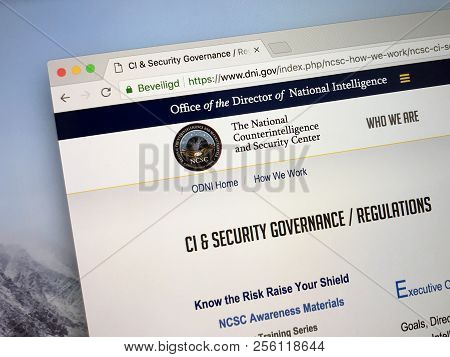 Amsterdam, The Netherlands - September 1, 2018: Website Of The National Counterintelligence And Secu