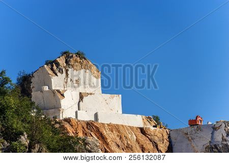 The Famous Marble Quarries (carrara White Marble).  Apuan Alps (alpi Apuane) Tuscany, (toscana), Ita