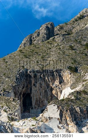 The Apuan Alps (alpi Apuane) With The Famous Marble Quarries (carrara White Marble). Tuscany, (tosca