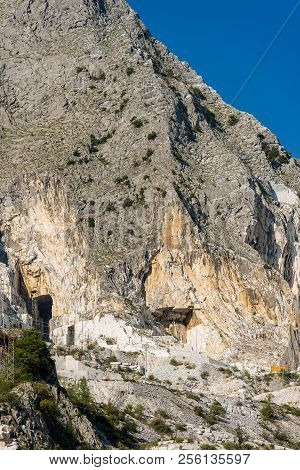 The Apuan Alps (alpi Apuane) With The Famous Marble Quarries (carrara White Marble). Tuscany, (tosca