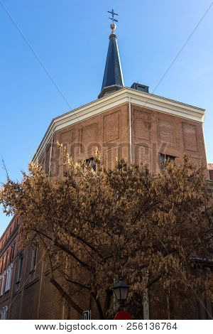 Madrid, Spain - January 24, 2018:  Amazing Morning View Of Church Of San Antonio De Los Alemanes In 
