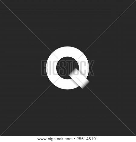 A Simple Q Logo Is A Letter In The Form Of Two Rings, An Initial In A Minimalist Style, A Design Ele