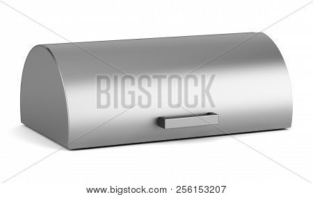 Closed Matallic Breadbasket Isolated On White Background. 3d Illustration