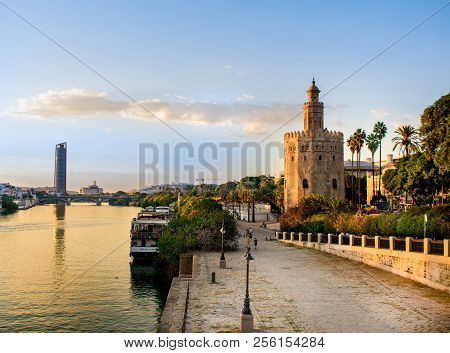 View Of Torre Del Orr From The Puente San Telmo Bridge