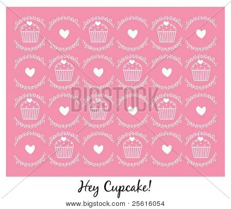 Édes Cupcake vektor kártya