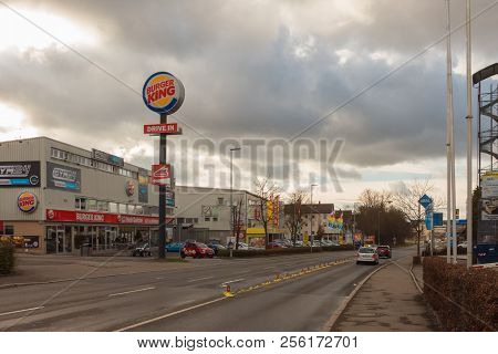 Boeblingen,germany - January 21,2018: Herrenberger Strasse This Is The Old Main Street From Boebling