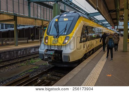 Stuttgart,germany - January 19,2018: Main Station This Is A New,modern Train,which Is Used For Rides