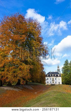 Golden Autumn Park Near Charlottenlund Palace, North Of Copenhagen